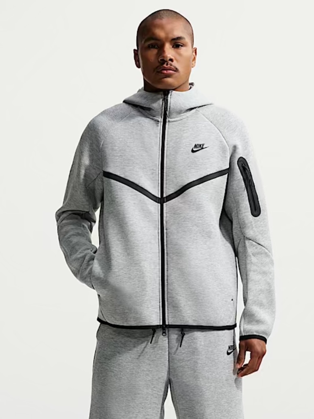 NEW!! Nike Tech Men’s Fleece Windrunner Full‑Zip Jacket with Black Trim
